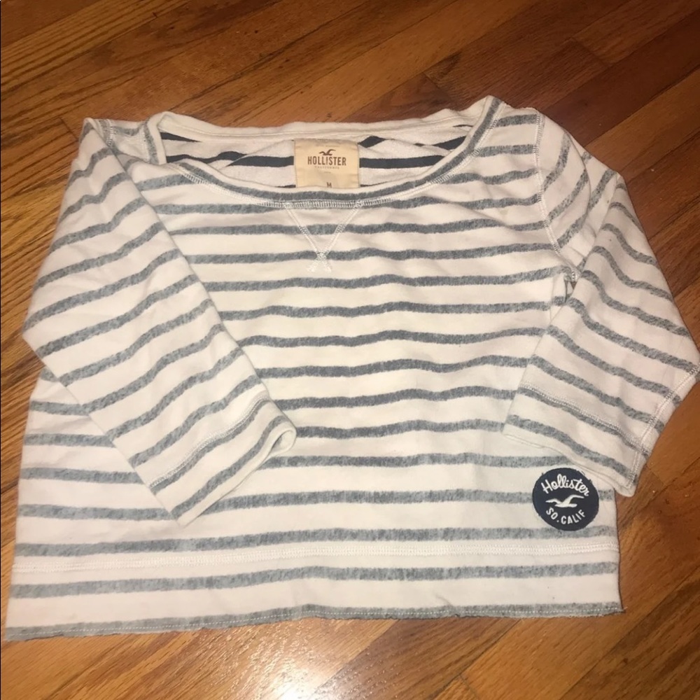 cropped stripped hollister sweater